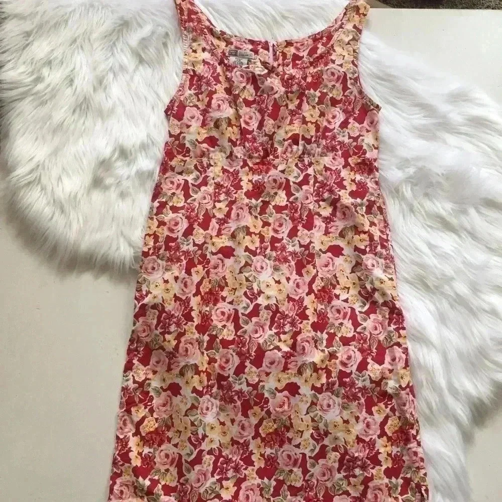 Faded Glory Red Floral Sleeveless Dress - Picture 4 of 7